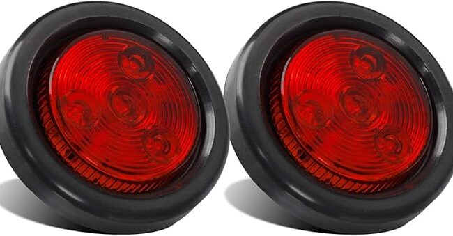 2" Red LED Trailer Light with Grommet – Round Marker/Clearance Light
